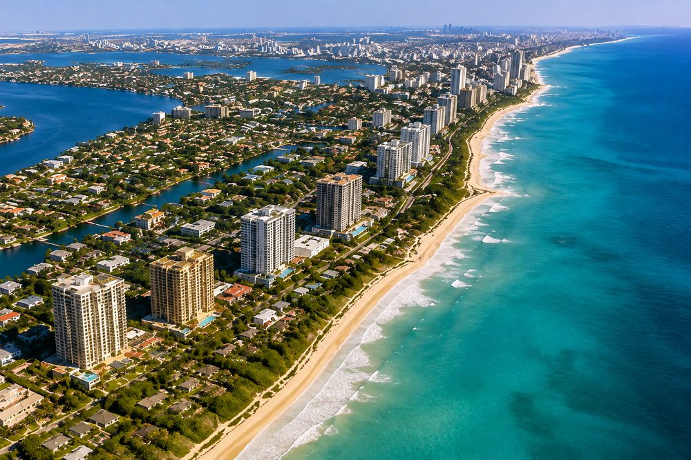 Aerial view of Broward County, South Florida