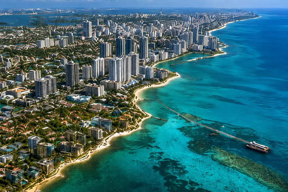 Aerial view of Miami-Dade County, South Florida