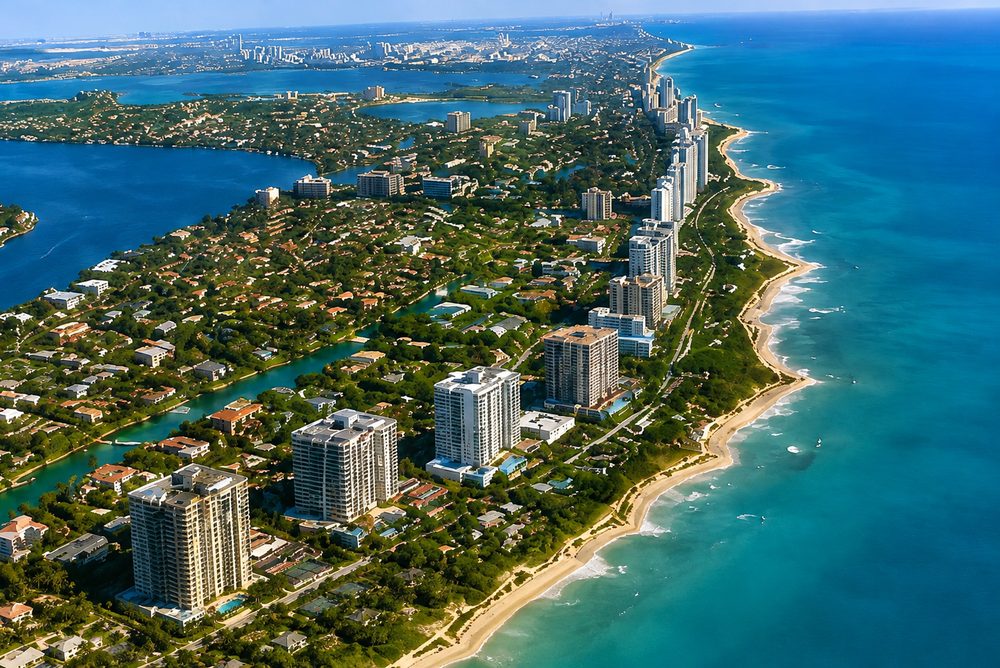Aerial view of West Palm County, South Florida
